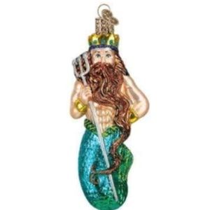 NWT - Neptune Merman Blown Glass Ornament - Old World Christmas
